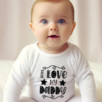 Black & White I Love My Daddy Baby Outfit: Bib, Vest, Baby Grow | Baby Gifts