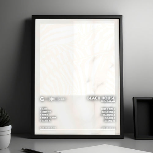 Beach House "Teen Dream" Album Cover Poster - with Complete Tracklist | Album Cover | Inspired Creative Gifts