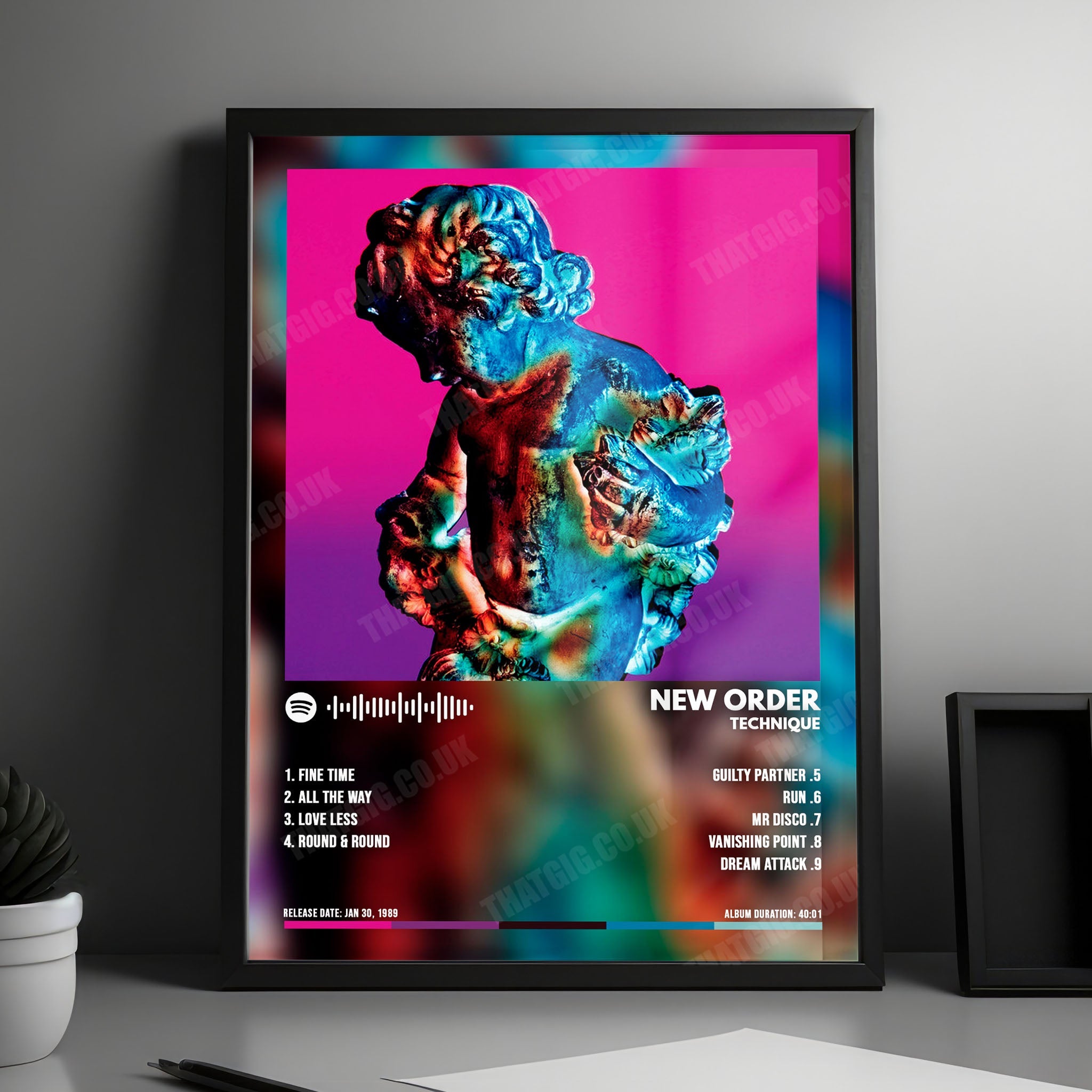 New Order "Technique" Album Cover Poster - with Complete Tracklist