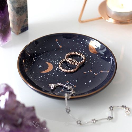 10.5cm Ceramic Purple Star Sign Trinket Dish | Inspired Creative Gifts | UK Supplier