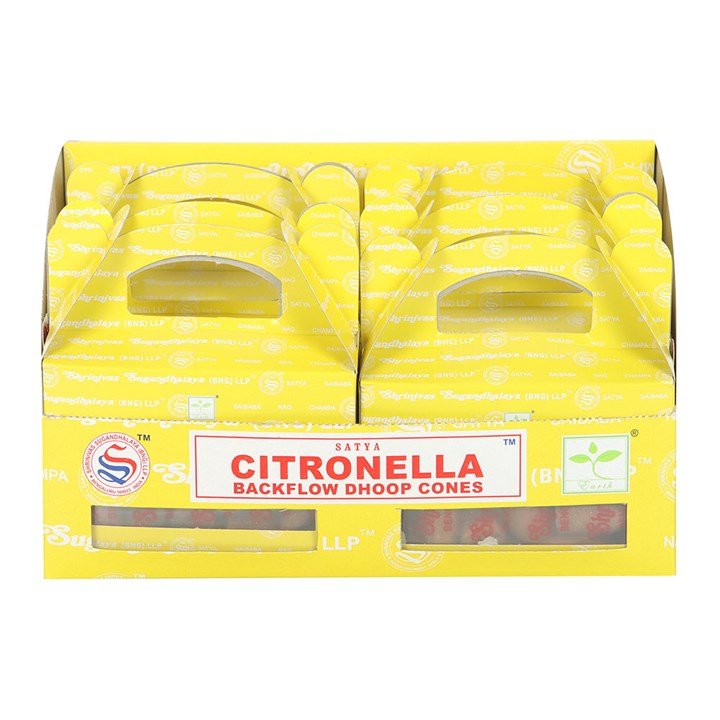 12 Packs of Citronella Backflow Dhoop Incense Cones by Satya | Inspired Creative Gifts | UK Supplier