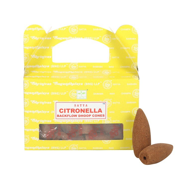 12 Packs of Citronella Backflow Dhoop Incense Cones by Satya | Inspired Creative Gifts | UK Supplier