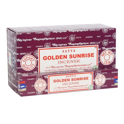 12 Packs of Golden Sunrise Incense Sticks by Satya | Inspired Creative Gifts | UK Supplier