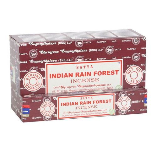 12 Packs of Indian Rain Forest Incense Sticks by Satya | Inspired Creative Gifts | UK Supplier