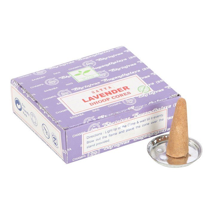 12 Packs of Lavender Dhoop Incense Cones by Satya | Inspired Creative Gifts | UK Supplier