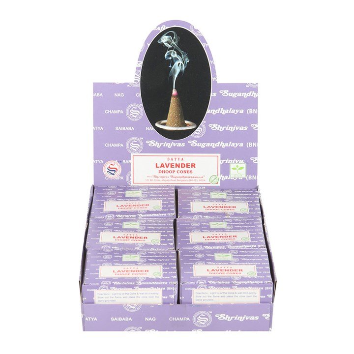 12 Packs of Lavender Dhoop Incense Cones by Satya | Inspired Creative Gifts | UK Supplier
