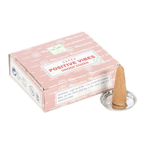 12 Packs of Positive Vibes Dhoop Incense Cones by Satya | Inspired Creative Gifts | UK Supplier