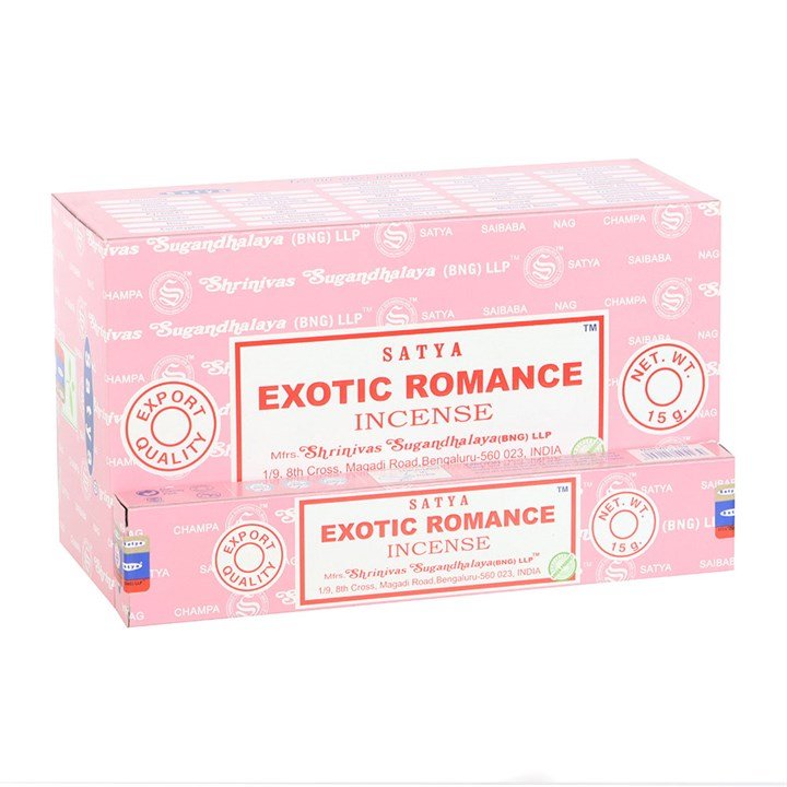 12 Packs of Satya Exotic Romance Incense Sticks | Inspired Creative Gifts | UK Supplier