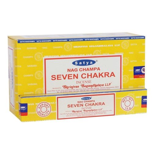 12 Packs of Seven Chakra Incense Sticks by Satya | Inspired Creative Gifts | UK Supplier
