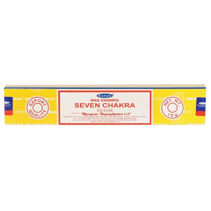 12 Packs of Seven Chakra Incense Sticks by Satya | Inspired Creative Gifts | UK Supplier