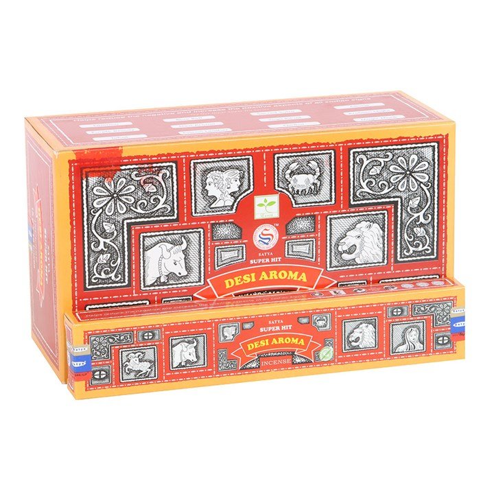 12 Packs of Superhit Desi Aroma Incense Sticks by Satya | Inspired Creative Gifts | UK Supplier