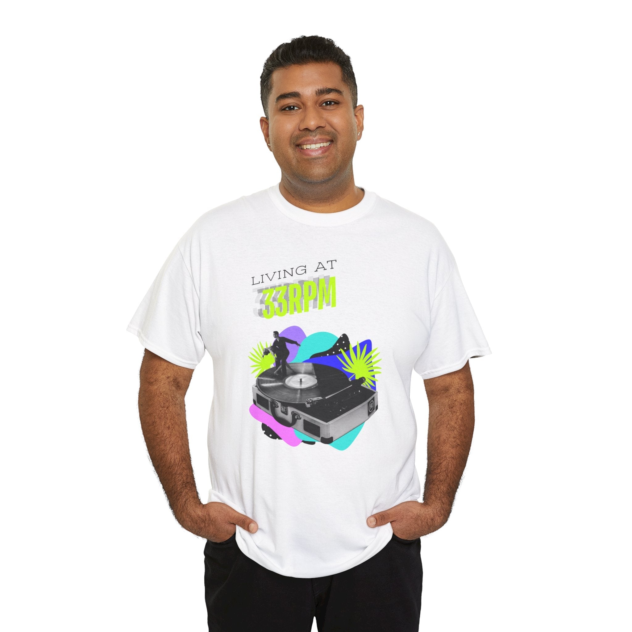 'Living at 33rpm' Flouro Men's T-Shirt
