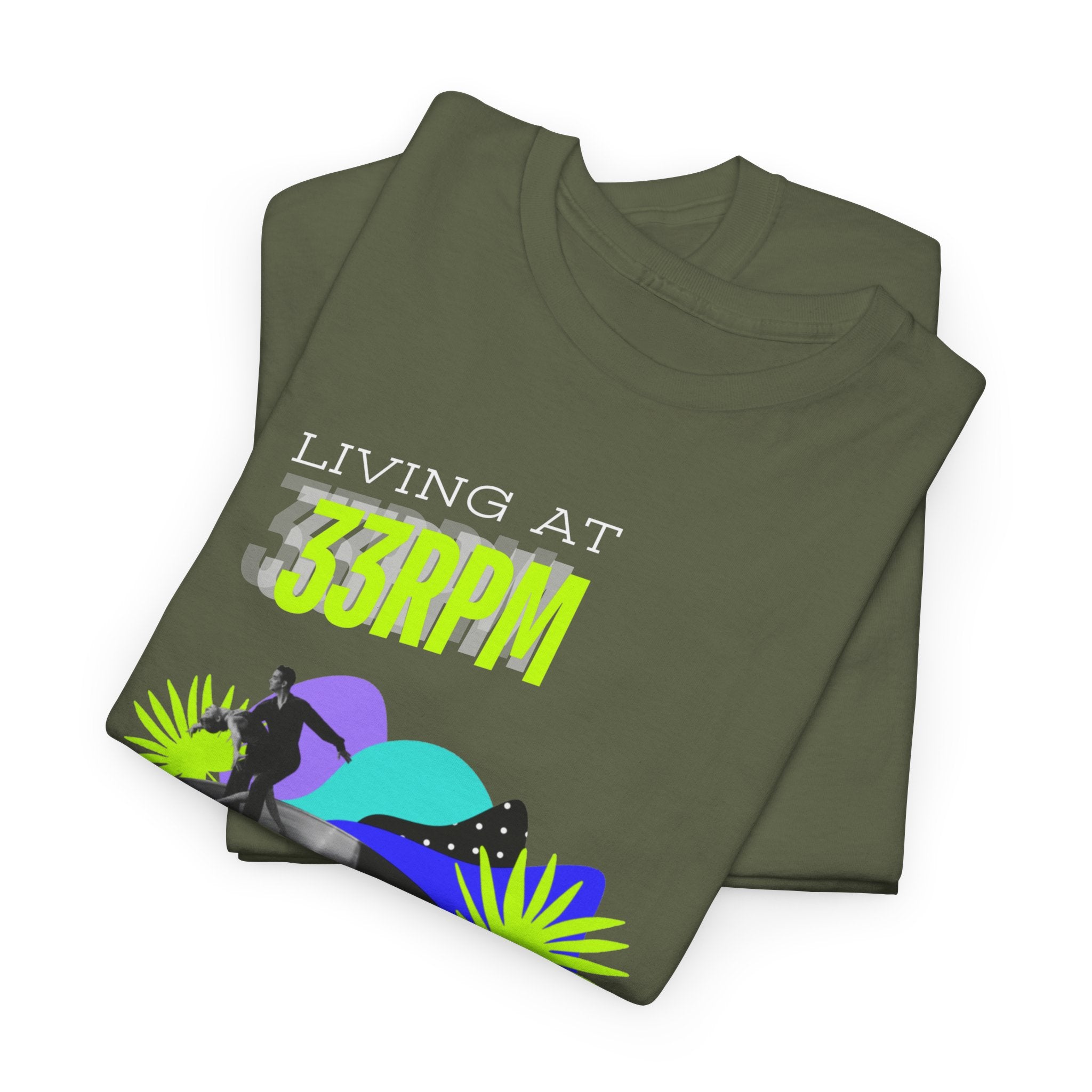 'Living at 33rpm' Flouro Men's T-Shirt