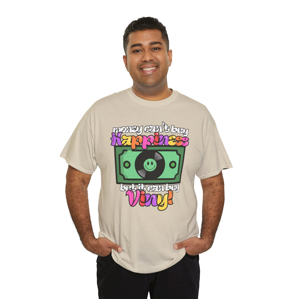 'Money can't buy happiness' Men's Vinyl T-Shirt