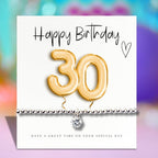 Small 30th Birthday Gold Balloon Hamper | Bracelet, Chocolate & Candle