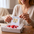 30th Birthday Cubic Zirconia Silver Necklace & Gold Balloons Mini Gift Hamper
