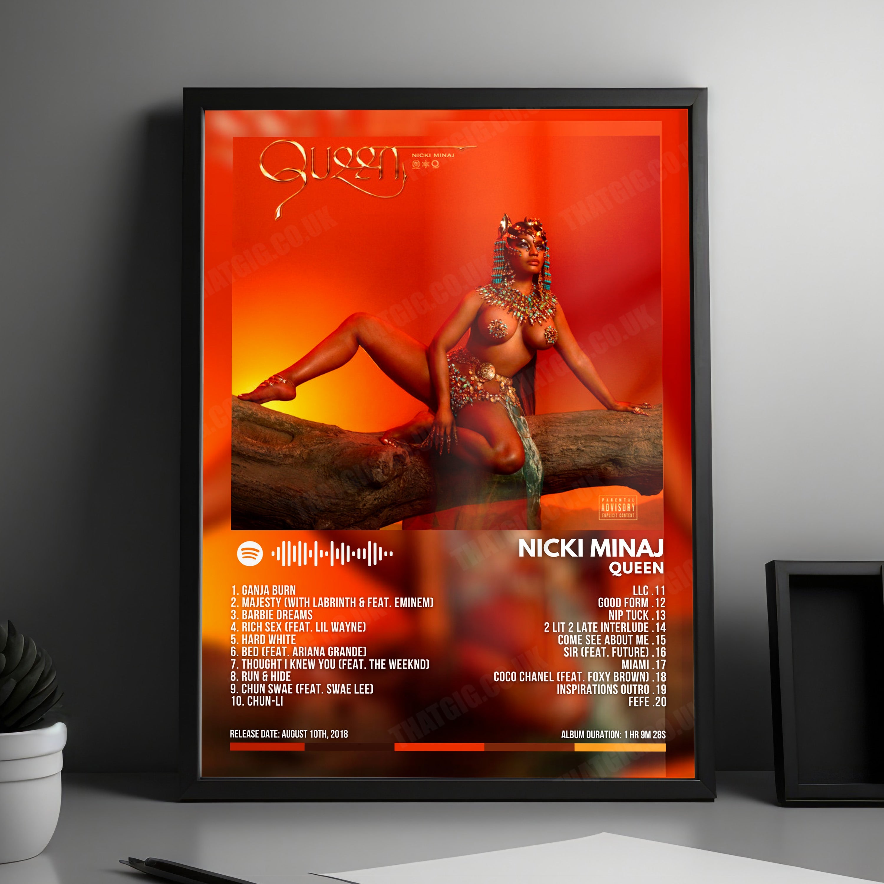 Nicki Minaj "Queen" Album Cover Poster - with Complete Tracklist