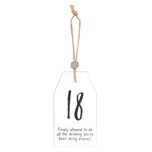 18 Milestone Birthday Hanging Sentiment Sign | Inspired Creative Gifts | UK Supplier