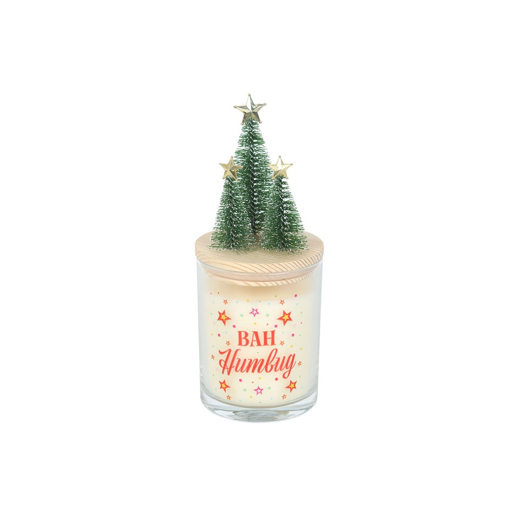 Bah Humbug Orange & Clove Glass Candle with Tree | Candles