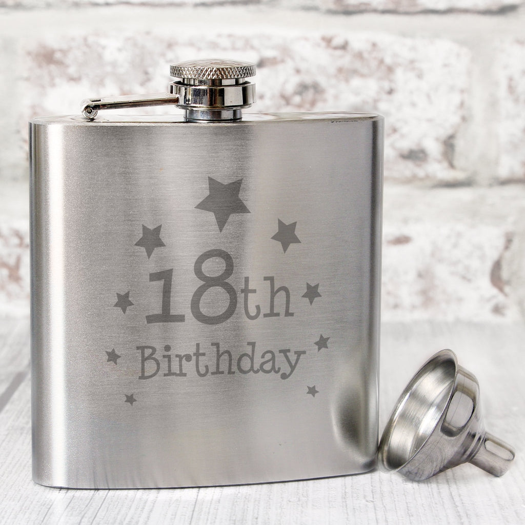 18th Birthday Hip Flask | Inspired Creative Gifts | UK Supplier
