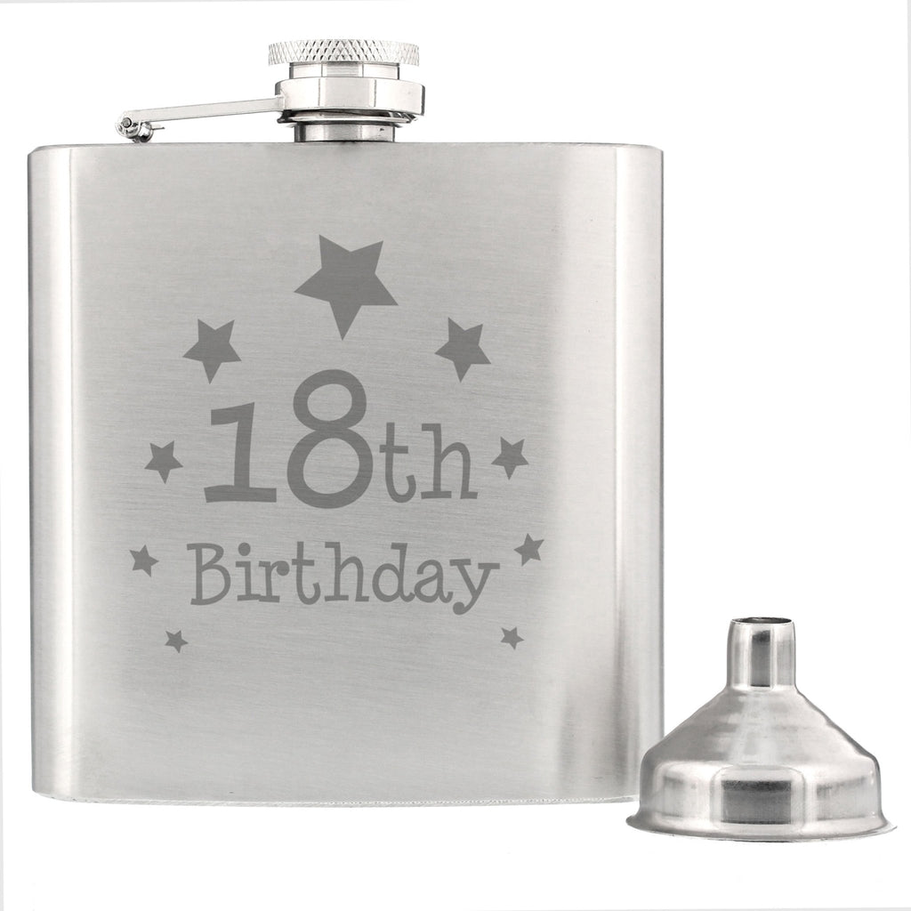 18th Birthday Hip Flask | Inspired Creative Gifts | UK Supplier