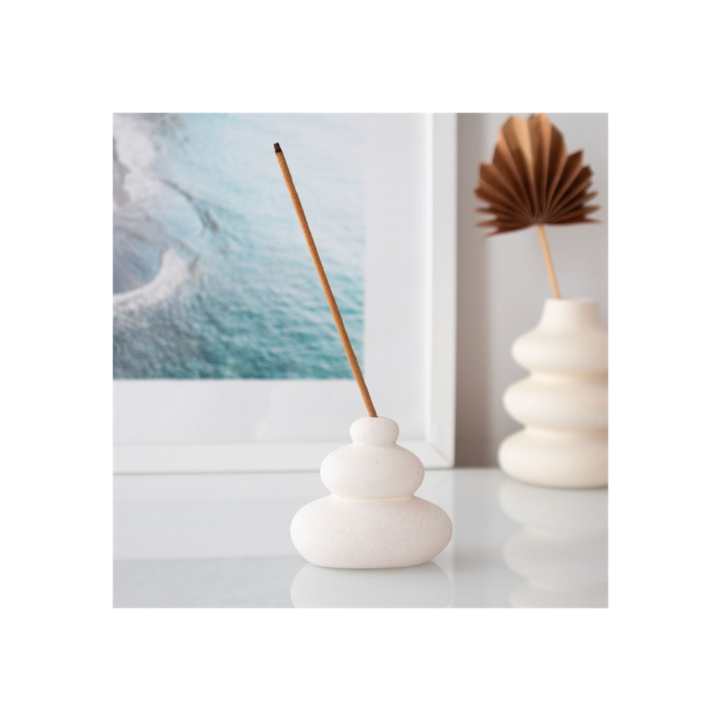 Cream Speckle Balancing Stones Incense Stick Holder | Incense Holders