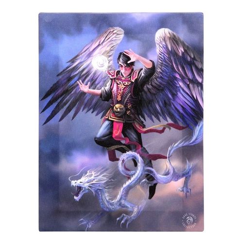 19x25cm Air Element Wizard Canvas Plaque by Anne Stokes | Inspired Creative Gifts | UK Supplier