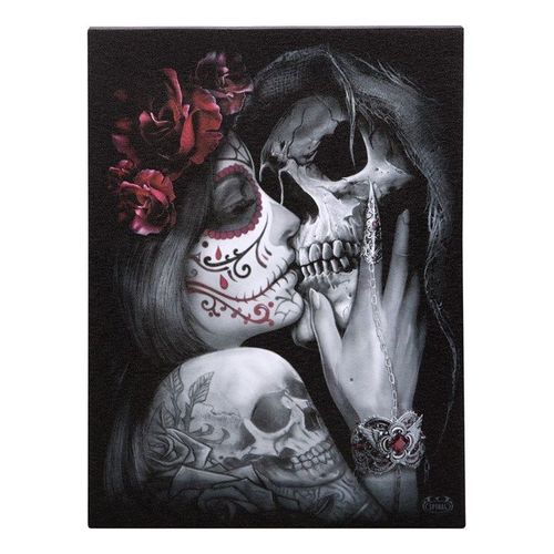 19x25cm Dead Kiss Canvas Plaque by Spiral Direct | Inspired Creative Gifts | UK Supplier