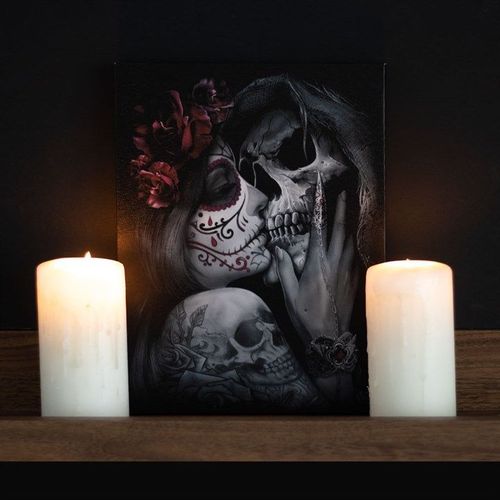 19x25cm Dead Kiss Canvas Plaque by Spiral Direct | Inspired Creative Gifts | UK Supplier