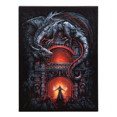 19x25cm Dragon's Lair Canvas Plaque by Spiral Direct | Inspired Creative Gifts | UK Supplier