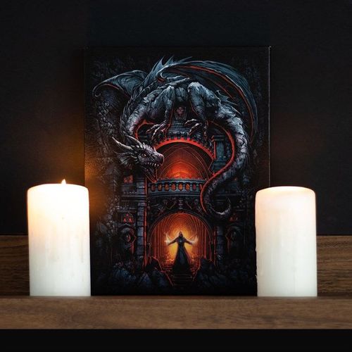 19x25cm Dragon's Lair Canvas Plaque by Spiral Direct | Inspired Creative Gifts | UK Supplier