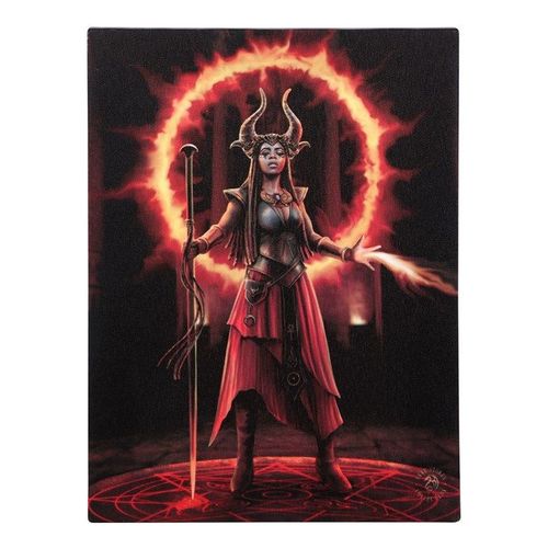 19x25cm Fire Element Sorceress Canvas Plaque by Anne Stokes | Inspired Creative Gifts | UK Supplier