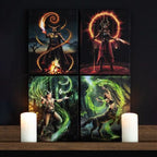 19x25cm Fire Element Sorceress Canvas Plaque by Anne Stokes | Inspired Creative Gifts | UK Supplier