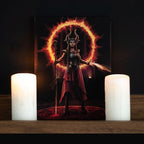 19x25cm Fire Element Sorceress Canvas Plaque by Anne Stokes | Inspired Creative Gifts | UK Supplier