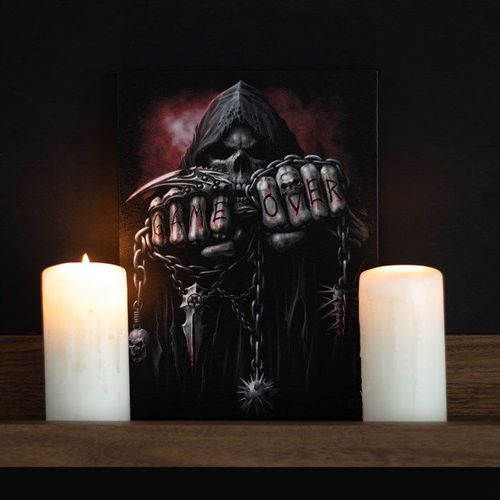 19x25cm Game Over Canvas Plaque by Spiral Direct | Inspired Creative Gifts | UK Supplier