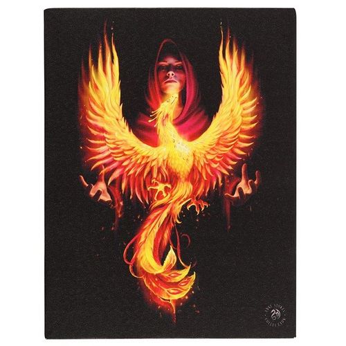 19x25cm Phoenix Rising Canvas Plaque By Anne Stokes | Inspired Creative Gifts | UK Supplier