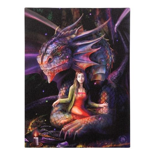 19x25cm Spirit Dragon Canvas Plaque by Anne Stokes | Inspired Creative Gifts | UK Supplier