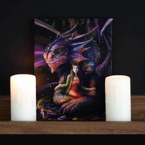 19x25cm Spirit Dragon Canvas Plaque by Anne Stokes | Inspired Creative Gifts | UK Supplier