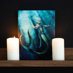 19x25cm Water Element Wizard Canvas Plaque by Anne Stokes | Inspired Creative Gifts | UK Supplier