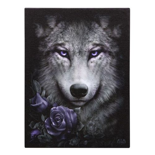 19x25cm Wolf Roses Canvas Plaque by Spiral Direct | Inspired Creative Gifts | UK Supplier