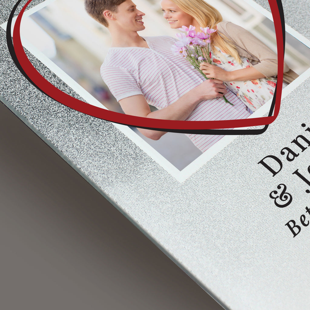 Personalised Heart 4x4 Glitter Glass Photo Frame | Valentines Day Gift | Christmas Gift - Picture Frame - Inspired Creative Gifts