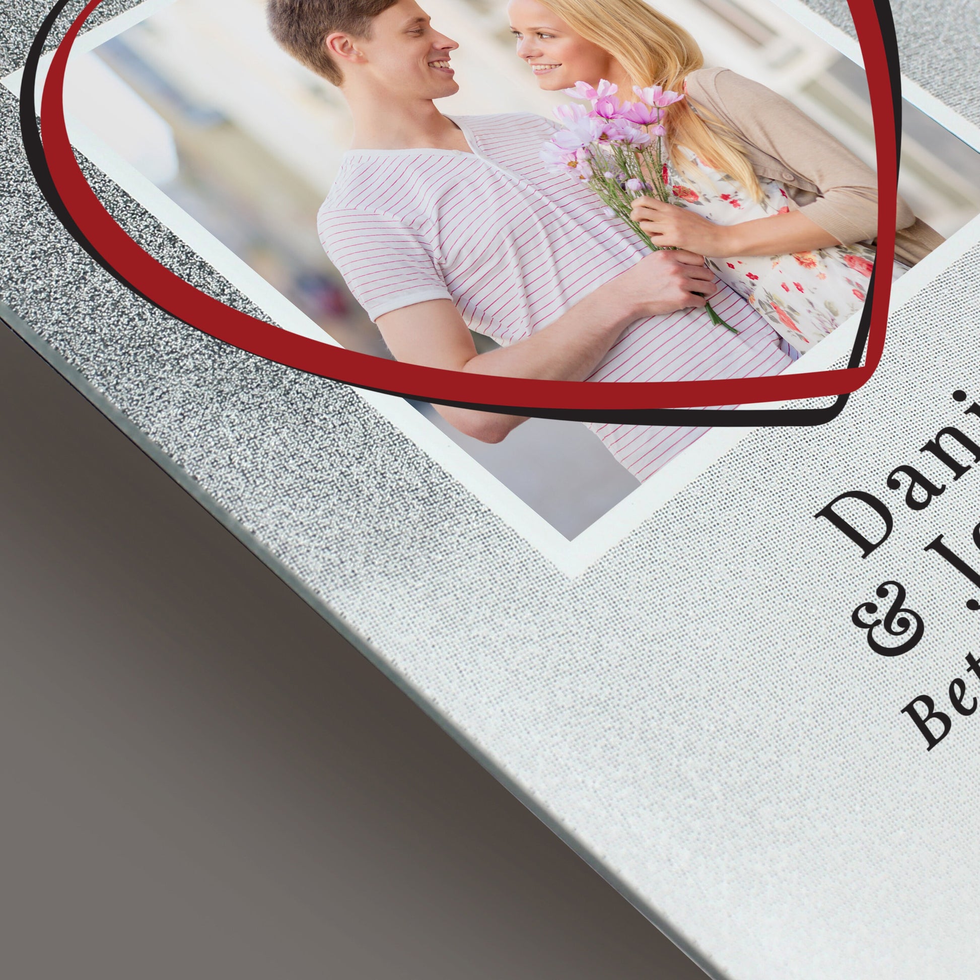 Personalised Heart 4x4 Glitter Glass Photo Frame | Valentines Day Gift | Christmas Gift - Picture Frame - Inspired Creative Gifts