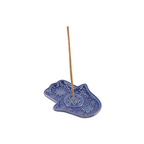 Dark Blue Hand of Hamsa Incense Holder and Trinket Dish