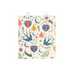 Cream Folk Print Polycotton Tote Bag