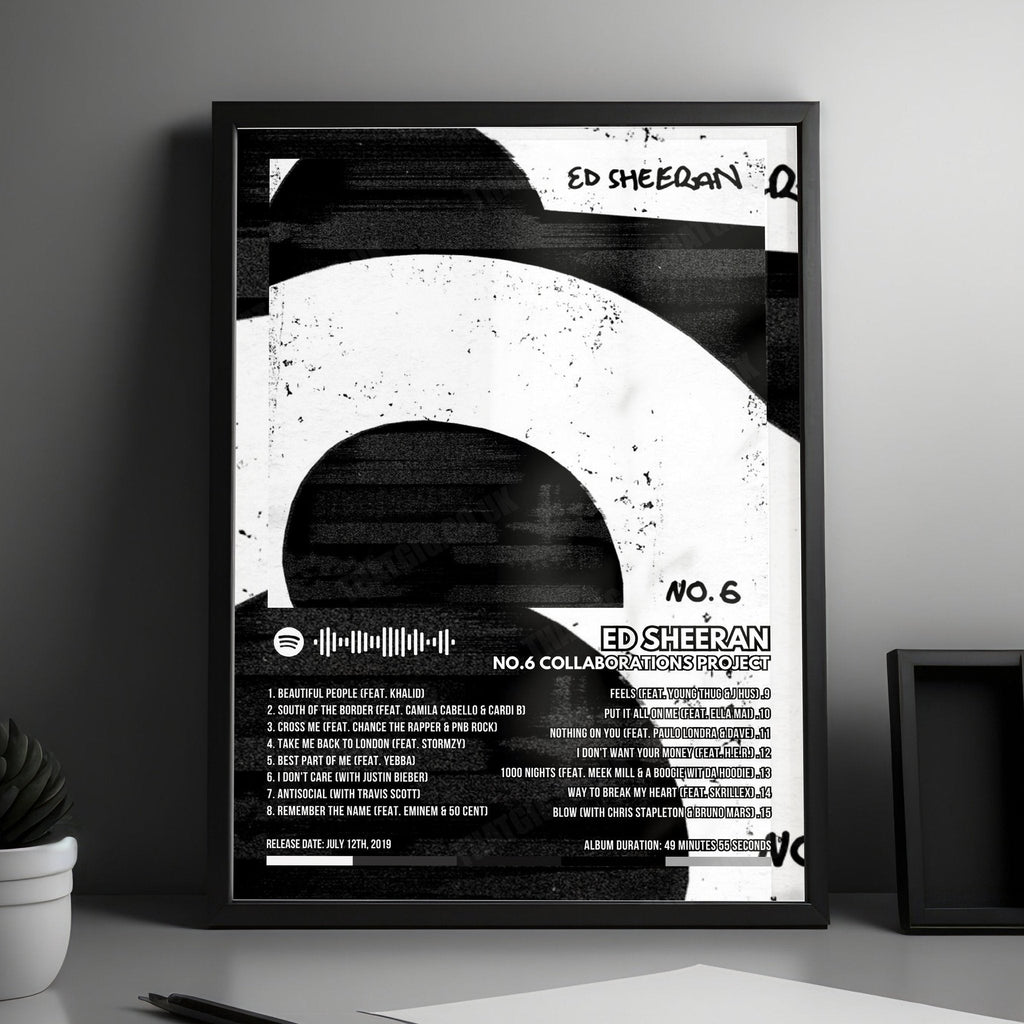 Ed Sheeran "No.6 Collaborations Project" Album Cover Poster - with Complete Tracklist
