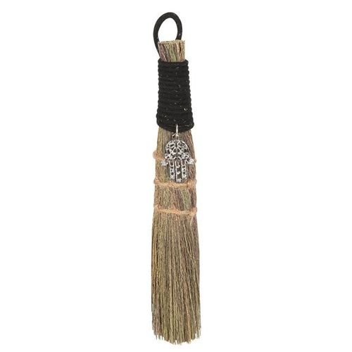 20cm Broom with Hamsa Hand Charm | Inspired Creative Gifts | UK Supplier