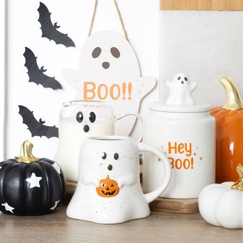 20cm Ghost Shaped Hanging Sign | Inspired Creative Gifts | UK Supplier