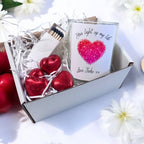 Personalised Sparkly Pink Heart Candle Gift Set