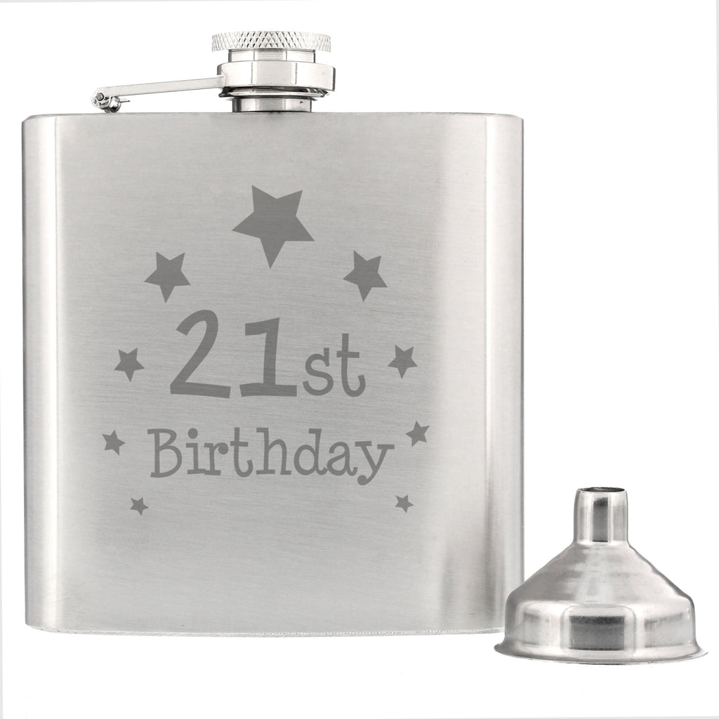 21st Birthday Hip Flask | Inspired Creative Gifts | UK Supplier