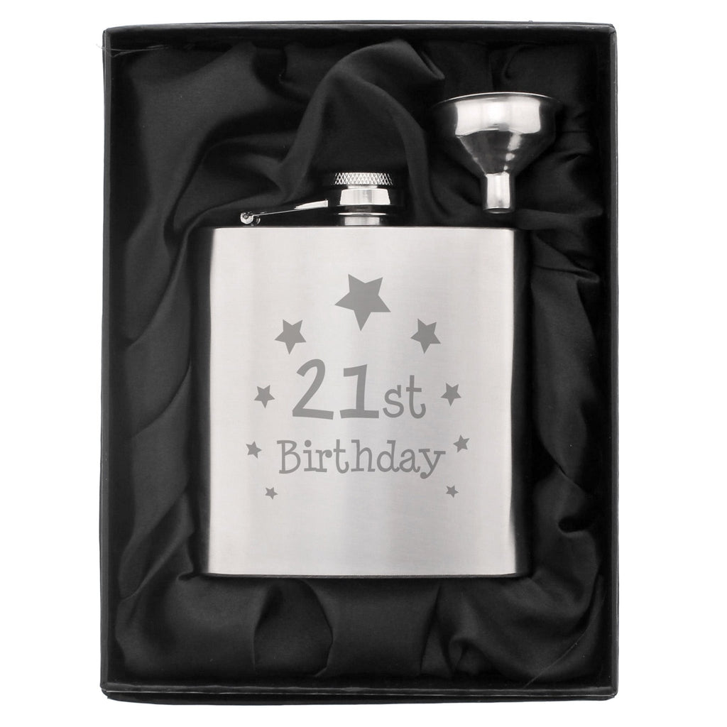 21st Birthday Hip Flask | Inspired Creative Gifts | UK Supplier